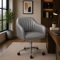 Doe Buck Colm Modern Grey Leatherette Office Chair