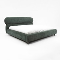 Atlas Engineered Wood King  Size Bed Without Storage (Green Colour)