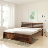 Penta Solid Wood King Size Non Storage Bed In Provincial Teak Finish