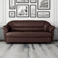 Berry 3 Seater Leatherette Sole in Cocoa Brown Colour