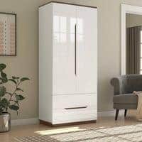 Baltoro Engineered Wood 2 Door Wardrobe in White Finish