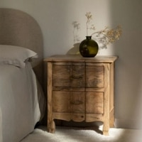 Bespoke Solid Wood Bedside Table in Natural Finish