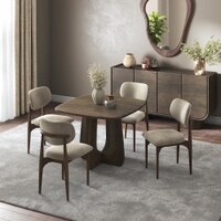 Aero Solid Wood 4 Seater Dining Table With Ollie Dining Chair