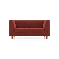 Rubik Essential 2 Seater Fabric Sofa In Dark Coral
