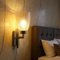 Eliante Modern Wall Lights Mild Steel & Glass Material Antique & Champaign Finish