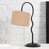 Beige Jute Zig Zag Curvy table lamp with Iron Base (SP30)