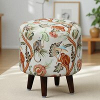 Calvemix Solid Wood Pouffee in Multicolor