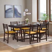 Caprica 6 Seater Dining Table In Mango Walnut Finish