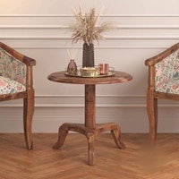 Fiona Solid Wood Side Table in Teak Finish