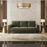 Granada Essential 3 Seater Fabric Sofa In Moss Green Colour