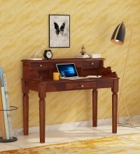 Sipo Sheesham Wood  Study Table In Honey Oak  Finish