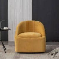 Chrishun Velvet Accent Chair in Yellow Colour