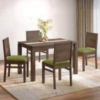 Atlas Crest Storage Solid Wood 4 Seater Dining Table With Atlas Dining Chairs Set