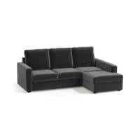 Apollo Sofa (Colour : Steel, Cushion : Hard, Back Type : High Back, Seating Capacity : Right Aligned 2 Seater + Right Aligned Chaise)