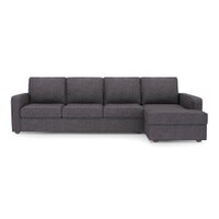 Apollo Sofa (Colour : Steel, Cushion : Soft, Back Type : Regular, Seating Capacity : Right Aligned 3 Seater + Right Aligned Chaise + Ottoman)