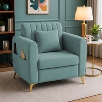 Daraco Velvet 1 Seater Sofa in Tourquise Color