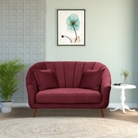 Nilo Velvet 2 Seater Sofa in Maroon Colour