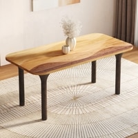 Dune Solid Oak Wood Top 6 Seater Dining Table In Gradient Finish