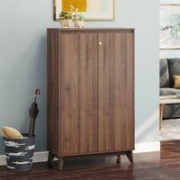 Webster 24 Pair Shoe Rack in Classic Walnut Finish