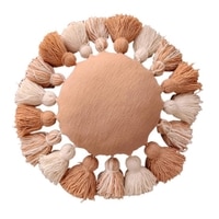 Handwoven Fluffy Tasseled Peach Cushion Cover