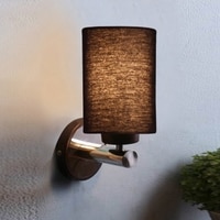 Devansh Metal Electric Wall Light in Black Colour with Black Shade Count of 1 Light