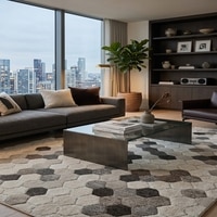 Hexagon Hive Carpet Size 7.8x5.3 ft.