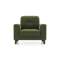 Verona Essential 1 Seater Fabric Sofa In Moss Green Colour