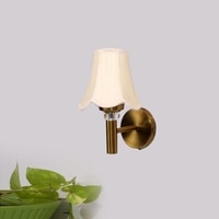 Devansh Gold Wall Mounted Lamp With Off-White Cotton Shade