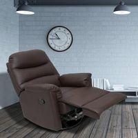 Wave Leatherette One Seater Manual Recliner in Brown Colour