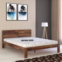 Simplicity Solid Wood Queen  Size Bed Without Storage (Provincial Teak Finish)