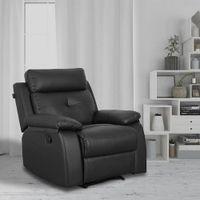 Ohio Leatherette One Seater Manual Recliner in Black Colour