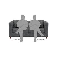 Windsor Premium 2 Seater Fabric Sofa in Smoke Grey Colour