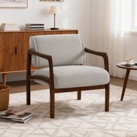 Citrus Boucle Fabric Arm Chair in White