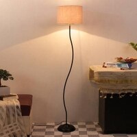 Deven Grey Cotton Shade Floor Lamp