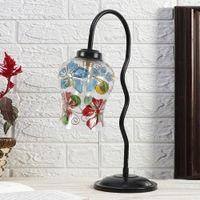 Multicolor Mosaic Glass Zig Zag Curvy Table lamp with Iron Base (EN09)