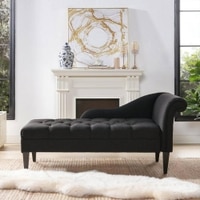 Ainara Fabric Chaise Lounger in Black Colour