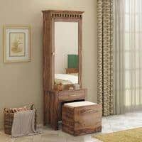 Fidora Solid Wood Dressing Table in Teak Finish