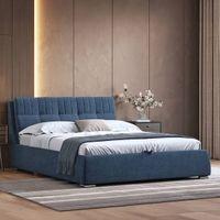 Stanhope Upholstery Hydraulic King Size Bed In Baltic Blue