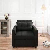 Gilbertson 1 Seater Sofa Cum Bed In Black Color