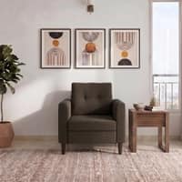 Winston 1 Seater Fabric Sofa in Fossial Brown Colour