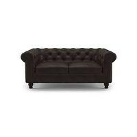 Winchester 2 Seater Leatherette Sofa in Chocolate Colour