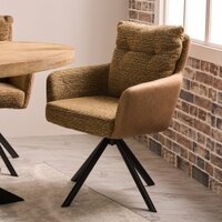 Synluxe Fabric Dining Chair in Brown Colour