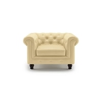 Winchester 1 Seater Leatherette Sofa in Cream Colour