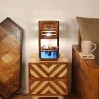 Minister Wooden Table Lamp With Mobile Stand