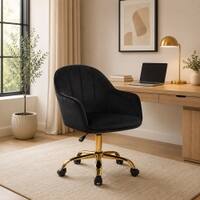 Doe Buck Aurora Modern Black Luxury Velvet Office Chair