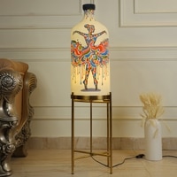 Rhythmic Beauty Foldable Metal Electric Floor Lamp in White Colour