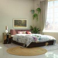 Viveka Engineered Wood Queen Size Bed In Walnut Finish