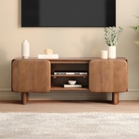 Olen Solid Wood TV Cabinet In Amber Walnut Finish