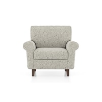 Oxford 1 Seater Fabric Sofa In Monochrome Paisley Colour