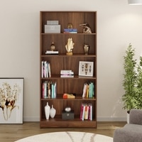 Alex Engineered Wood Bookshelf with Brown Maple finish